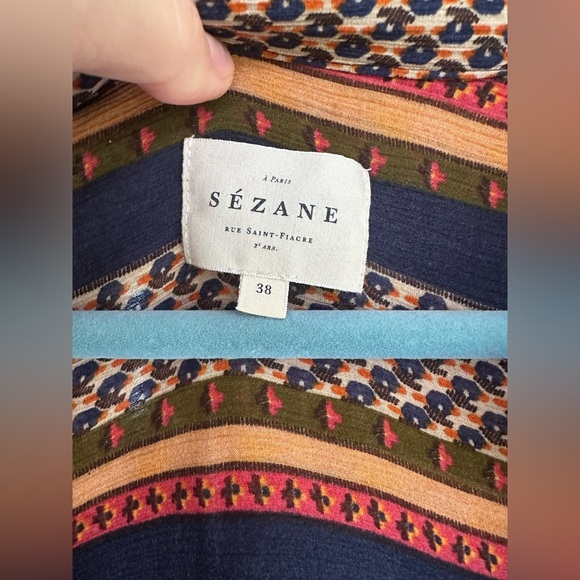 Sezane Multicolor Geometric Blouse - Picture 6 of 8